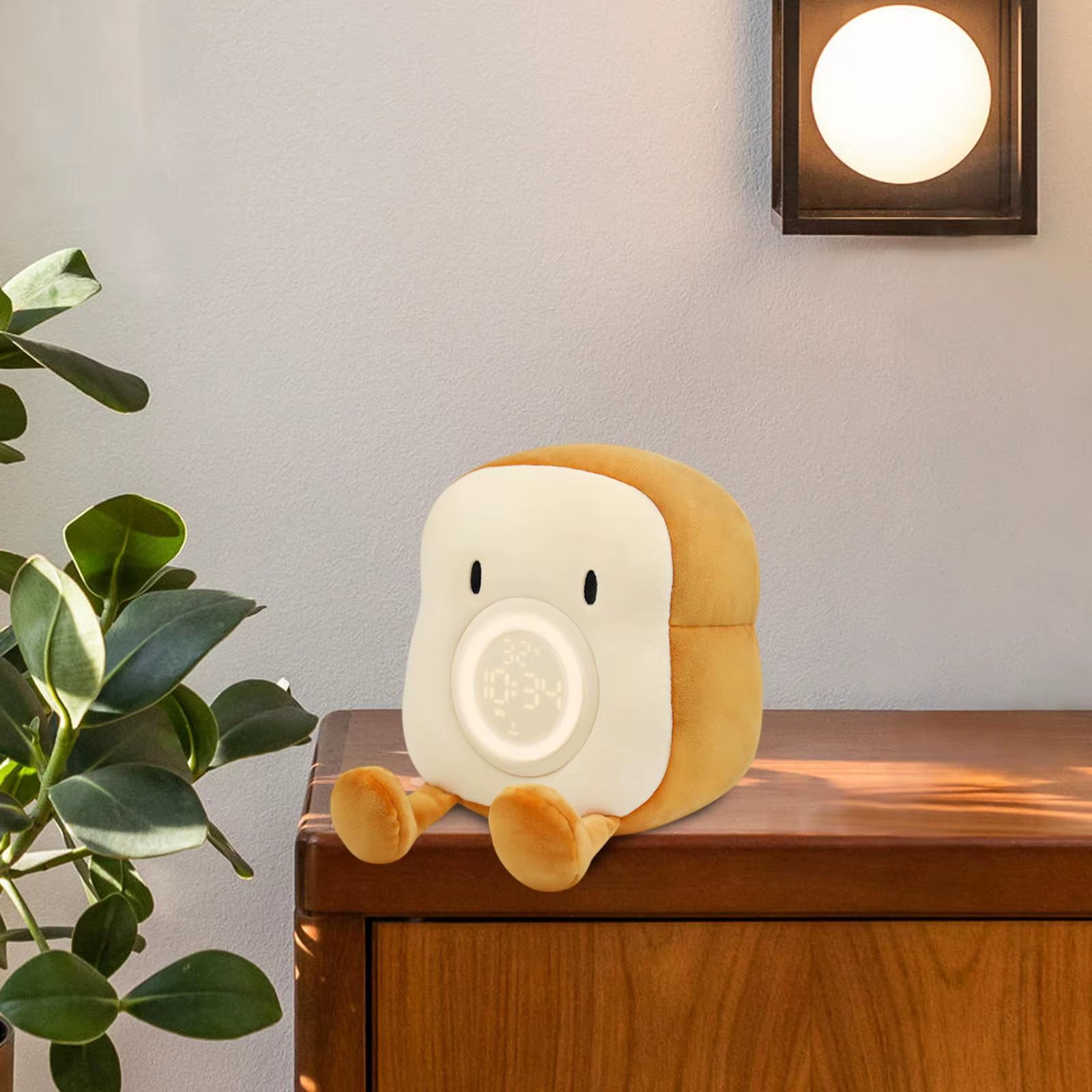 Plush Toy Alarm Clock Portable Cute Night Light for Kids Children Room Decor