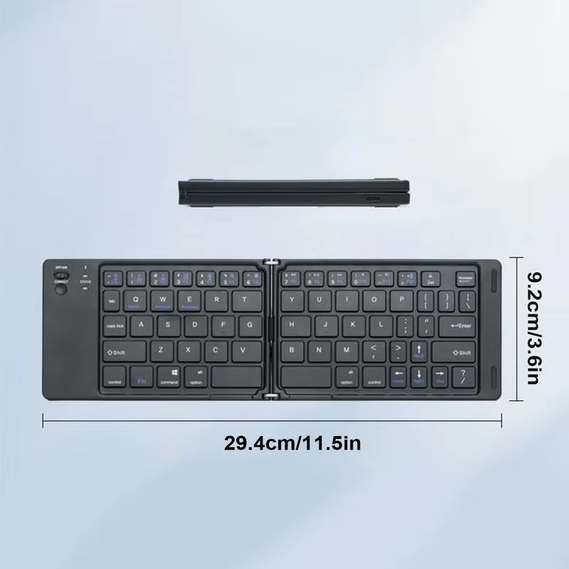 Folding Blue Tooth Keyboard for Ipid Mobile Tablet Notebook Portable Office Mini Wireless Keyboard Storage Three Systems