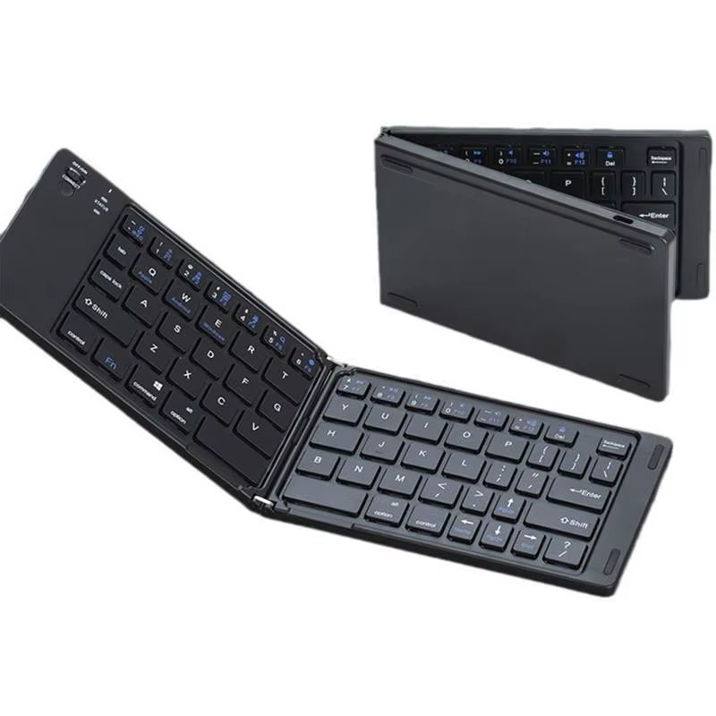 Folding Blue Tooth Keyboard for Ipid Mobile Tablet Notebook Portable Office Mini Wireless Keyboard Storage Three Systems