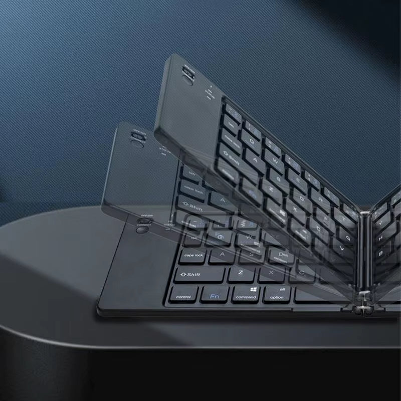 Folding Blue Tooth Keyboard for Ipid Mobile Tablet Notebook Portable Office Mini Wireless Keyboard Storage Three Systems
