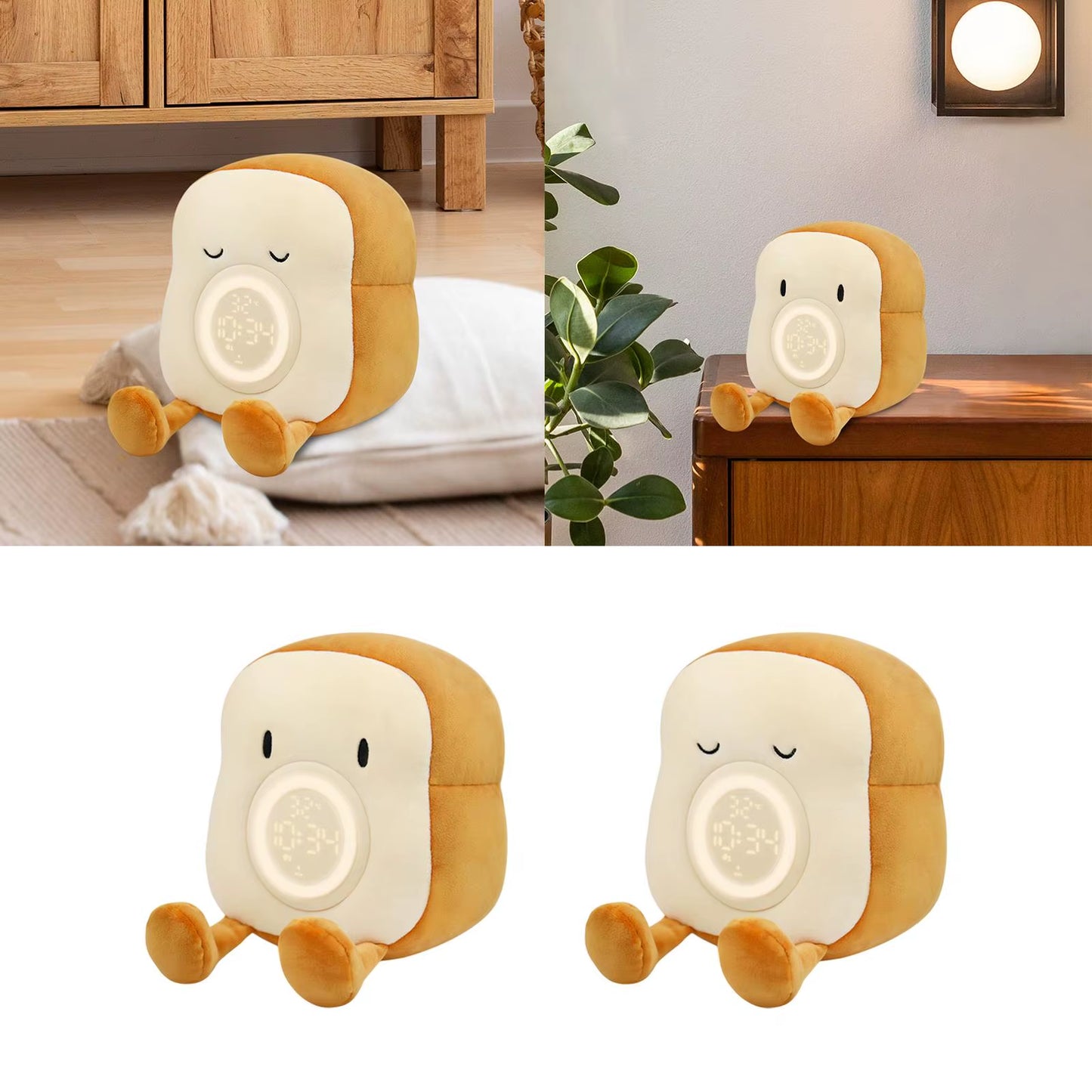 Plush Toy Alarm Clock Portable Cute Night Light for Kids Children Room Decor