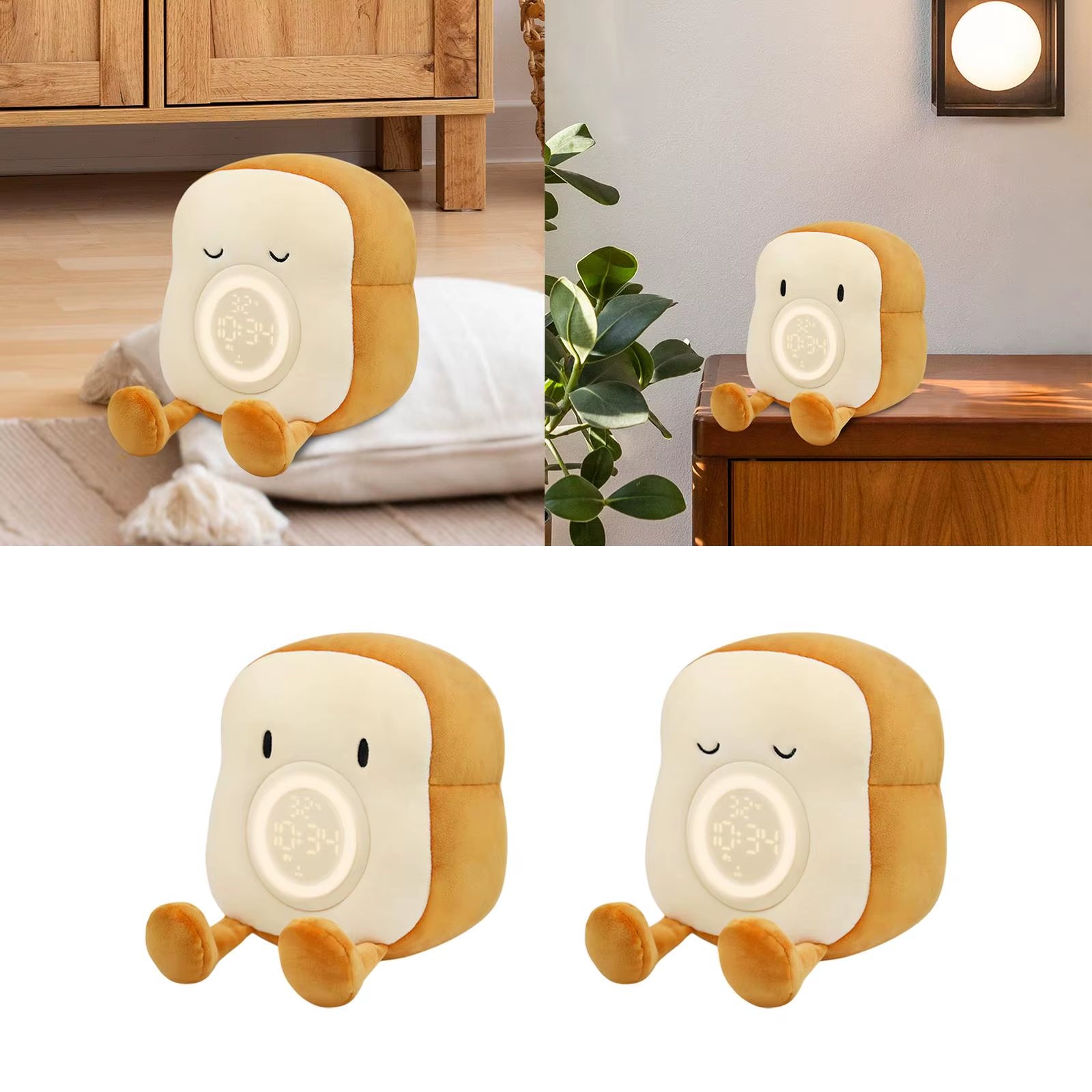 Plush Toy Alarm Clock Portable Cute Night Light for Kids Children Room Decor