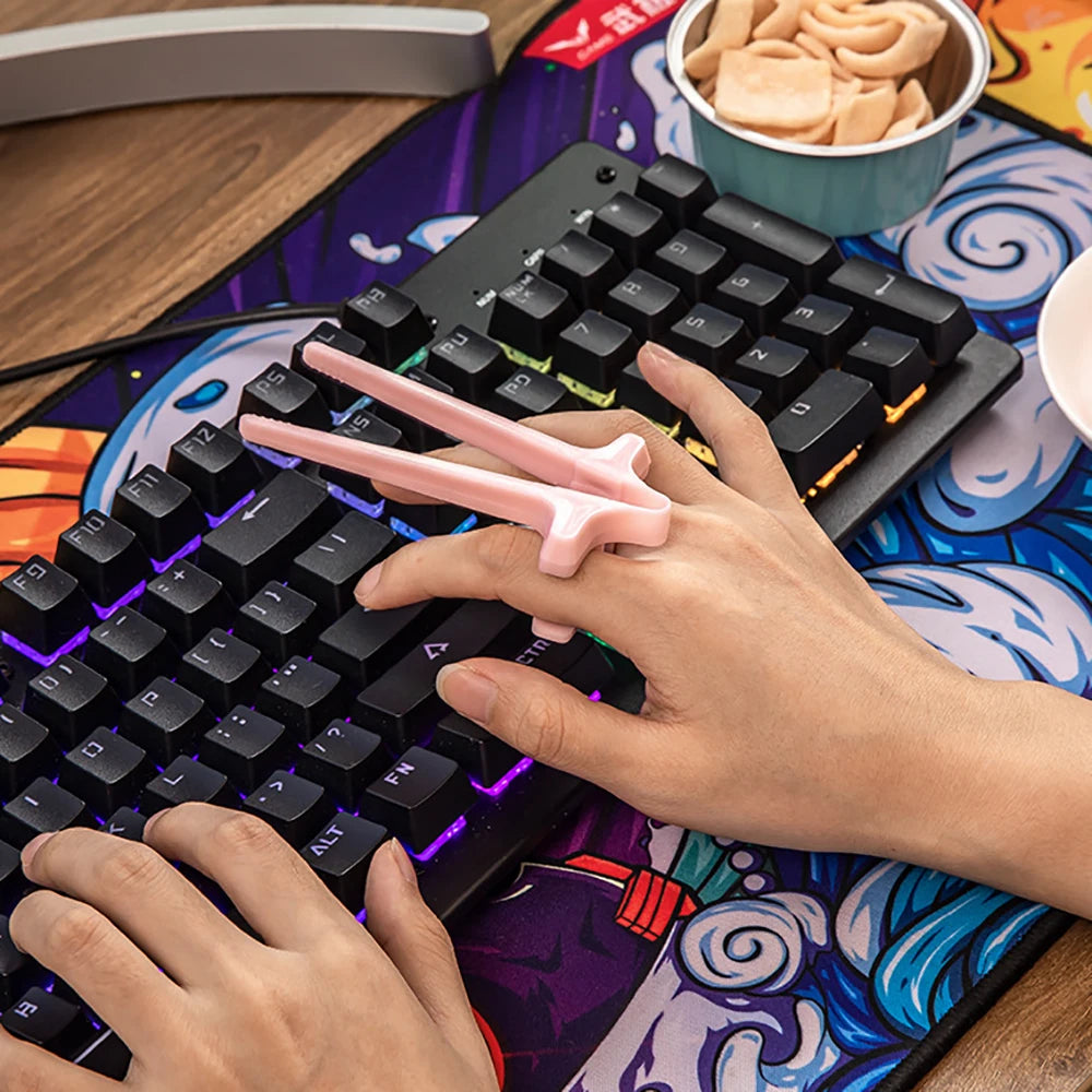 10 Pcs Finger Chopsticks Game Player Snack Chopstick Holder Plastic Game Finger Cover Game Controller Training Learning Chopsticks