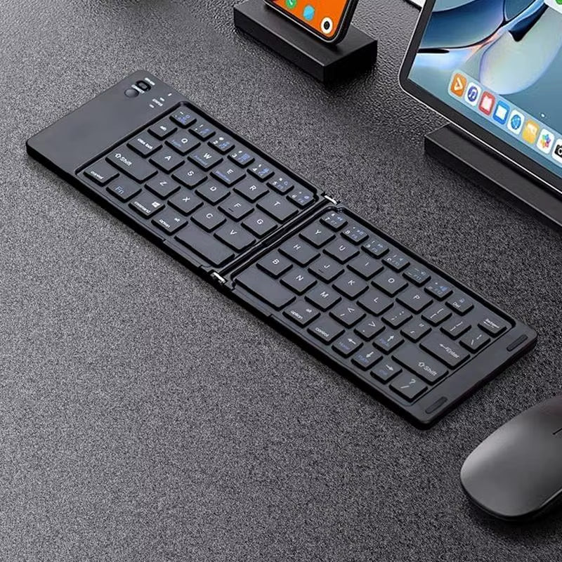 Folding Blue Tooth Keyboard for Ipid Mobile Tablet Notebook Portable Office Mini Wireless Keyboard Storage Three Systems
