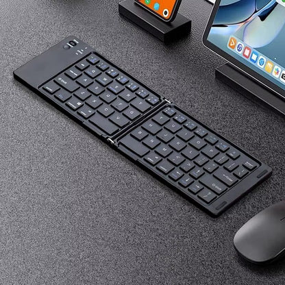 Folding Blue Tooth Keyboard for Ipid Mobile Tablet Notebook Portable Office Mini Wireless Keyboard Storage Three Systems